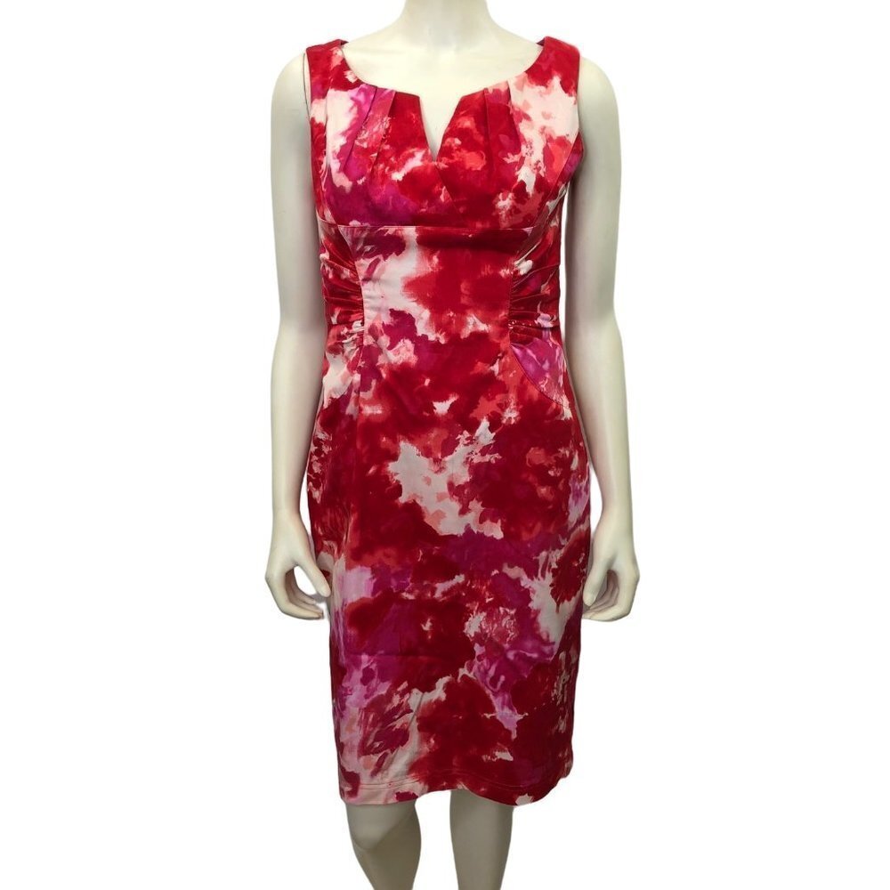 ADRIANNA‎ PAPELL SLEEVELESS PRINT SHEATH DRESS sz 8